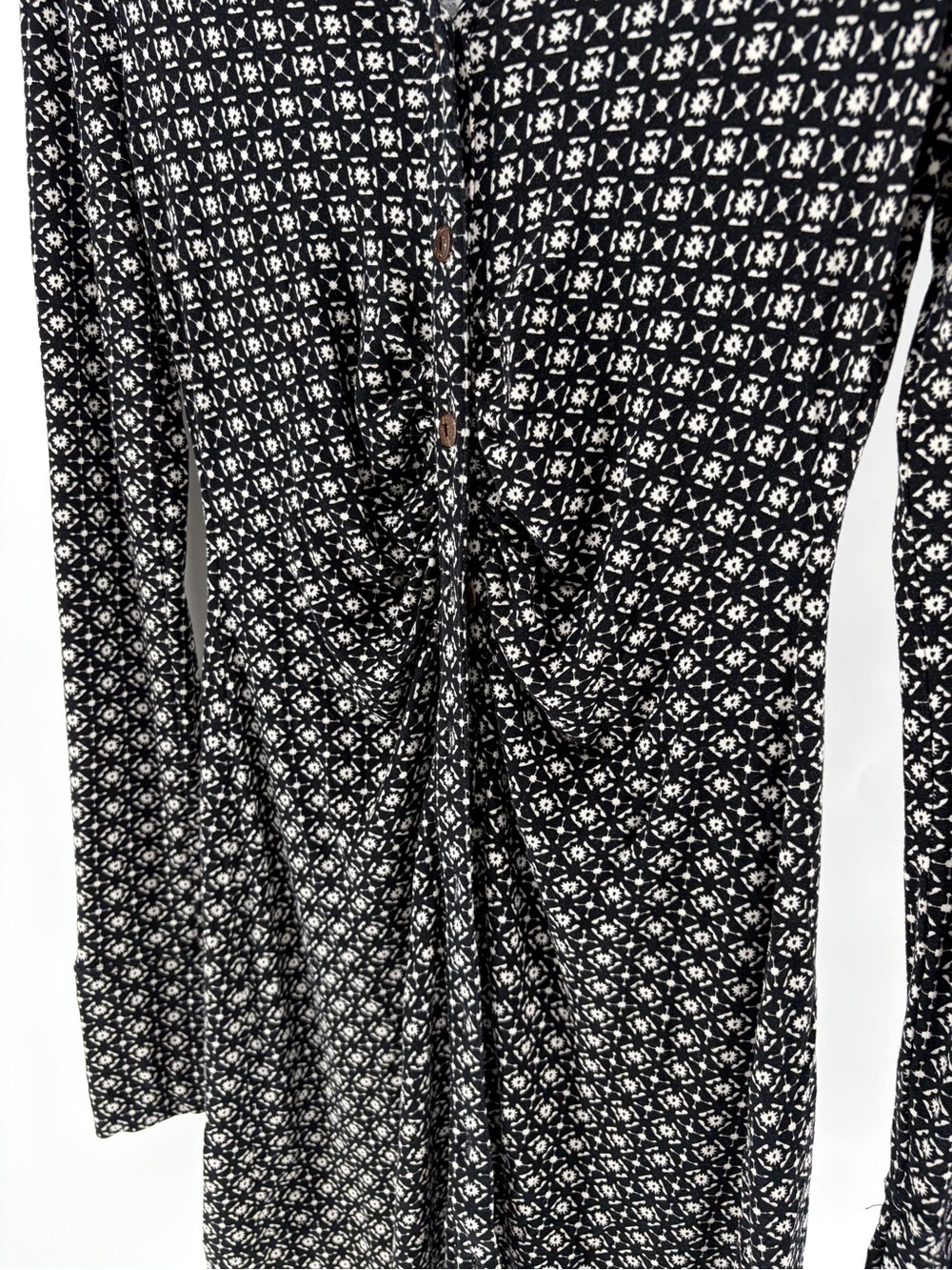 Free People Shayla Button Front Mini Dress Black AOP - Small - - Picture 9 of 15